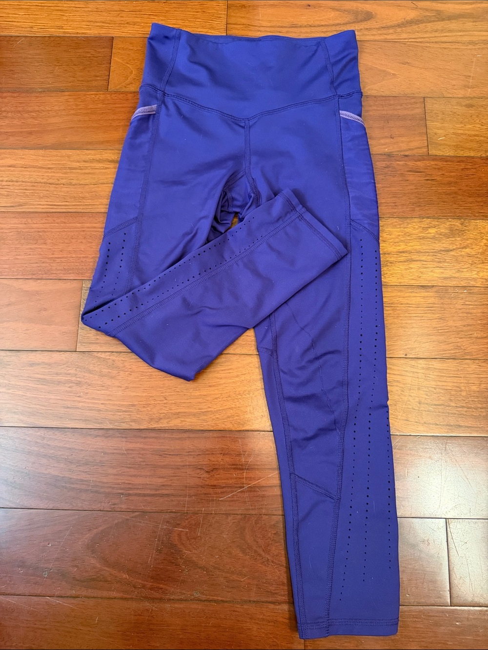 Champion Purple Women's Athletic Leggings with Perforated Side Panels